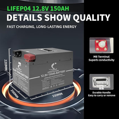 LiFePO4 Battery, 12V 150AH Lithium Battery - Image 5