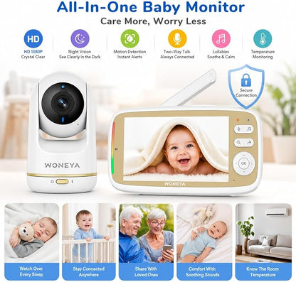 Smart Baby Monitor, 1500ft Long Range, 48 Hours Battery, 2K HD Camera, - Image 5