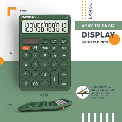 CATIGA 12 Digit Desktop Calculator Basic Desk Calculator - Image 3