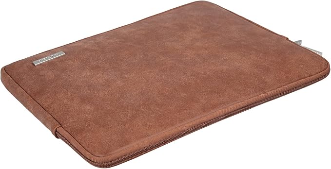 RAINYEAR 15 Inch Laptop Sleeve PU Suede Leather Case Padded Cover Water - Image 4