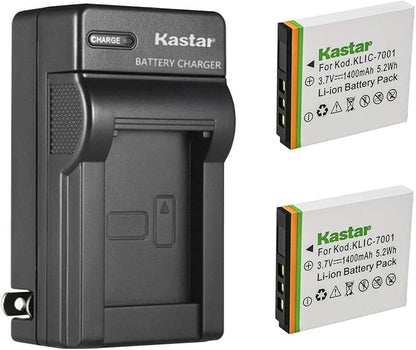 Kastar 2-Pack K7001 Battery and AC Wall Charger Replacement by Kastar