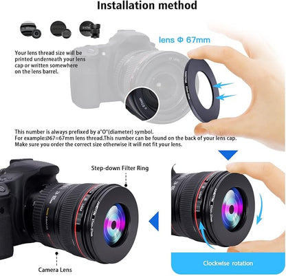 67mm Lens to 37mm Camera Lens Adapter, 67mm to 37mm Filter Step-Down Ring - Image 4