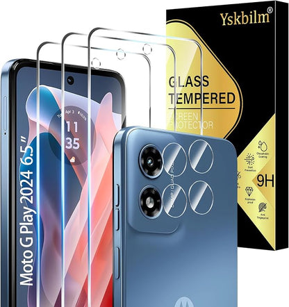 Designed for Motorola Moto G Play 5G 2024 Tempered Glass Screen Protector + by Unknown