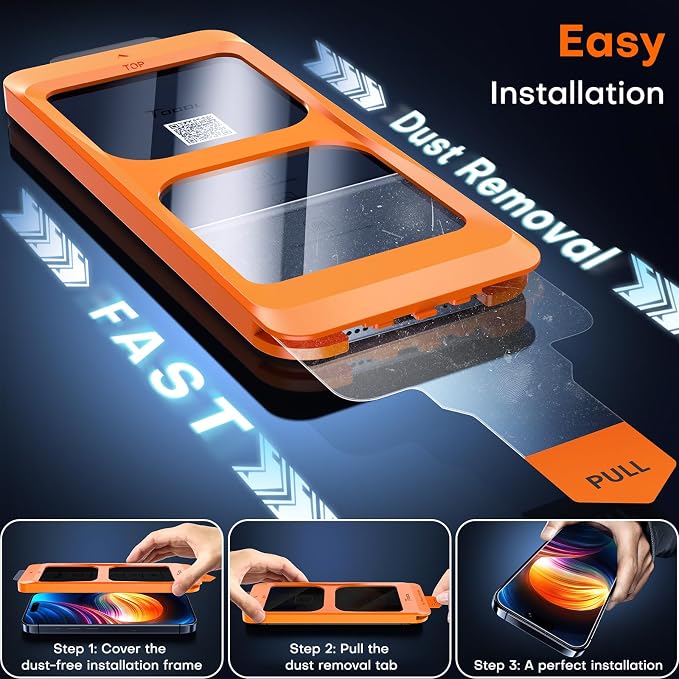 TOCOL for iPhone 13 Pro Max / 14 Plus Privacy Screen Protector True 25°Anti Spy - Image 3