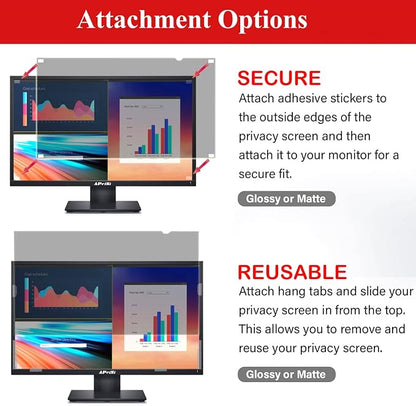 24 Inch Privacy Screen Filter for Widescreen 16:9 Monitor | Privacy Shield | - Image 7