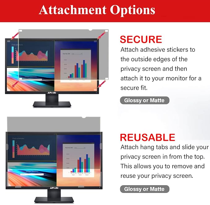 20 Inch Privacy Screen Filter for Widescreen 16:9 Monitor | Privacy Shield | - Image 5