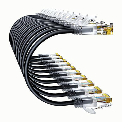 Cat6a Patch Cables 2ft Slim, Cat6 Ethernet Patch Cable Pure Copper, Flexible by 10Gsupxsel