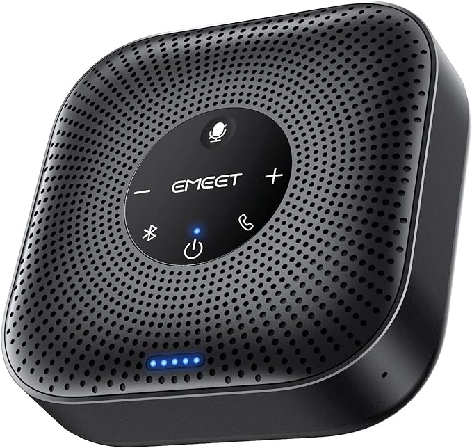 EMEET Conference Speakerphone M0 Plus, 4 AI Mics 360° Voice Pickup, Noise by EMEET