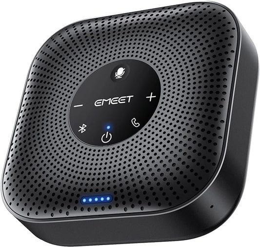 EMEET Conference Speakerphone M0 Plus, 4 AI Mics 360° Voice Pickup, Noise by EMEET