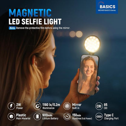 NEEWER Basics Magnetic LED Selfie Light Compatible - Image 2