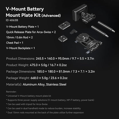 SMALLRIG Foldable V Mount Battery Plate - Image 9
