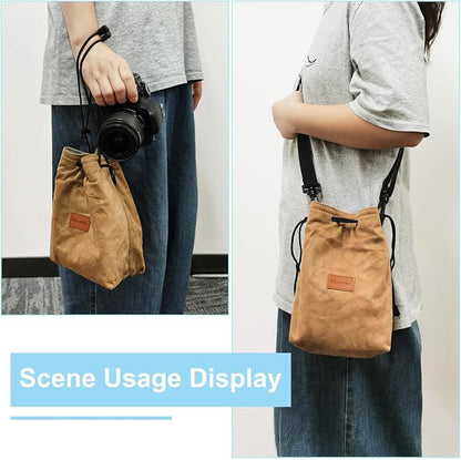 PATIKIL Camera Lens Pouch, L Size Drawstring Lens Case Flannel Camera Lens - Image 6