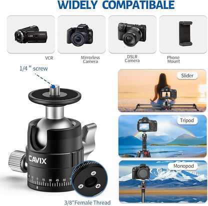 CAVIX 25mm Mini Ball Head 360° Panoramic Tripod Head Small Ball Head - Image 6