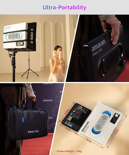 amaran Pano 120c Kit RGB LED Video Light, 120w Full Color Panel Light, Compact - Image 2