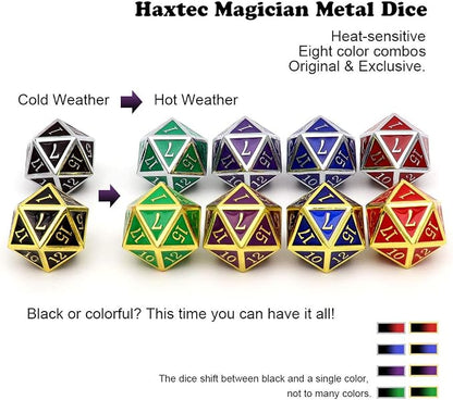 Haxtec Temperature Metal DND Dice Set Color Changing Polyhedral D&D Dice Set - Image 6