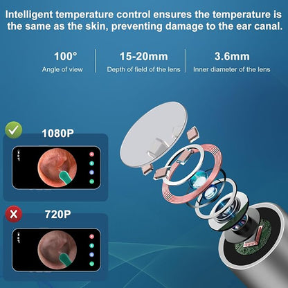 Ear Wax Removal Tool, Ear Cleaner with1080P HD Otoscope Camera, Ear Camera - Image 2