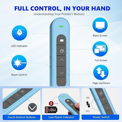 Presentation Clicker with Red Beam, 328ft Long-Range Wireless Presenter Remote - Image 5