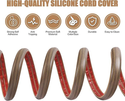 Floor Cord Cover Self Adhesive Cord Hider, 20FT Cable Management, Extension - Image 3