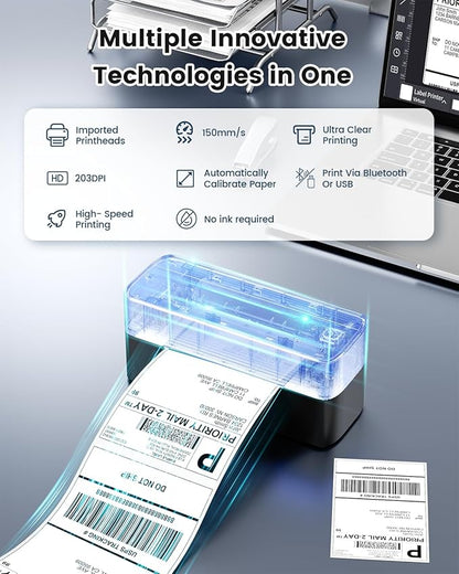 Phomemo Bluetooth Thermal Label Printer, 241BT 4X6 Wireless Shipping Label - Image 4