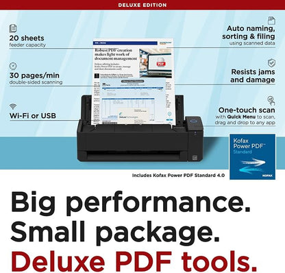 ScanSnap iX1300 Deluxe Compact Wireless or USB Double-Sided Color Document - Image 2