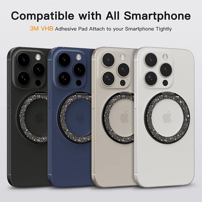 COOLQO 2Pcs 360 Spin Cell Grip Ring Phone Stand Magnetic Holders - Image 2