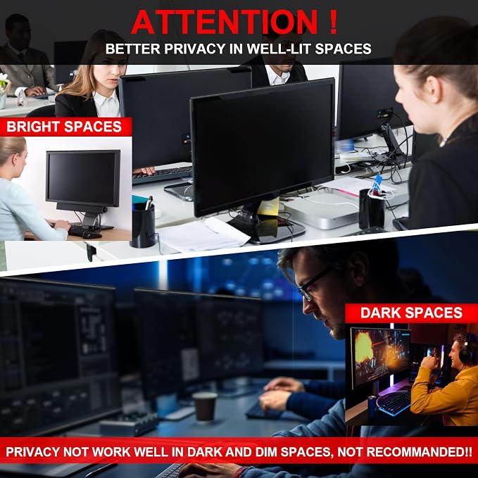 Magnetic Hanging Computer Privacy Screen 32 Inch, Removable Privacy Shield - Image 9