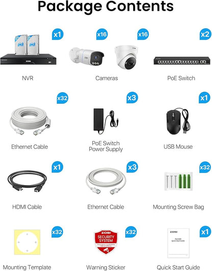 ZOSI 32CH 4K PoE Security Camera System, 32 x 8MP Full Color Night Vision - Image 9