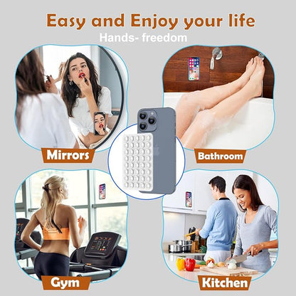 2PACK Silicone Double Sided Suction Phone Case Mount, Detachable Hands Free & - Image 8