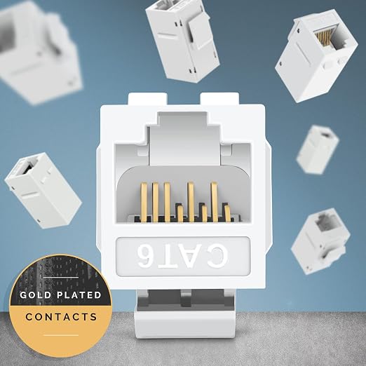 Everest Cat6 RJ45 Keystone Coupler in White - Image 5