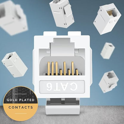 Everest Cat6 RJ45 Keystone Coupler in White - Image 5