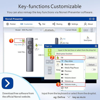 Norwii N95 Bluetooth Presentation Clicker - Image 6