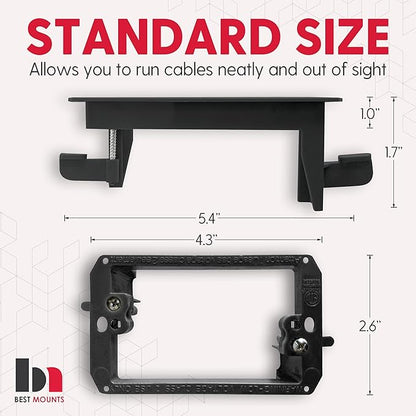 BestMounts - 1 Pack In Wall Cable Management Kit - Recessed Wall Plate Cable - Image 2