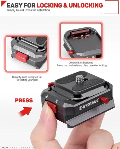 IFOOTAGE Q38-RSMINI Quick Plate, Tripod Quick Release System, Camera Screw - Image 2