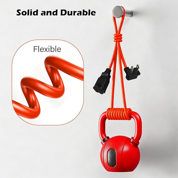90 Degree 2 Prong Polarized Outdoor Power Extension Cord 20 FT, Angled - Image 4