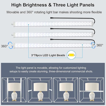 PULUZ 32"x32" Large Photo Studio Light Box, 90W 14000LM High CRI95+ Lighting - Image 3