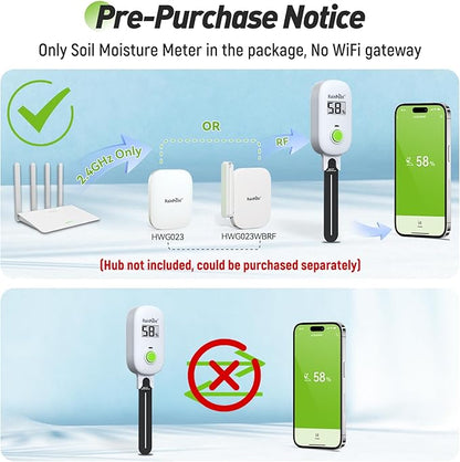 RAINPOINT Smart Digital Wireless Plant Moisture Meter Houseplant Indoor - Image 2