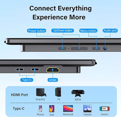 InnoView 23.8" Large Portable Monitor, FHD 144HZ 100% SRGB IPS USB-C HDMI Work - Image 8
