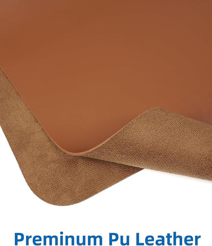 Leather Desk Pad Protector, Mouse Pad, Office Desk Mat, Non-Slip PU Leather - Image 2