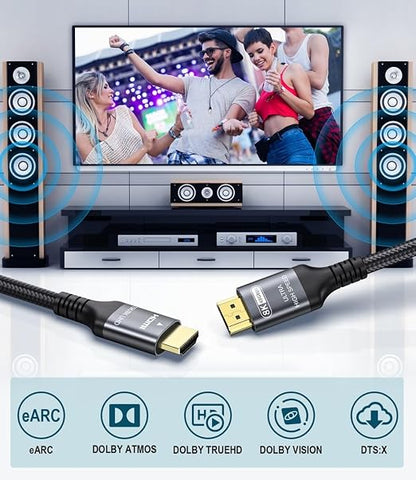 Certified 10K 8K HDMI 2.1 Cable 1.64 FT, 48Gbps Ultra High Speed HDMI Cable - Image 4