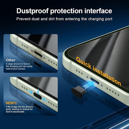 NEW'C 3x Privacy for iPhone 15 Plus Screen Protector+ 3x Camera Lens Protector - Image 5