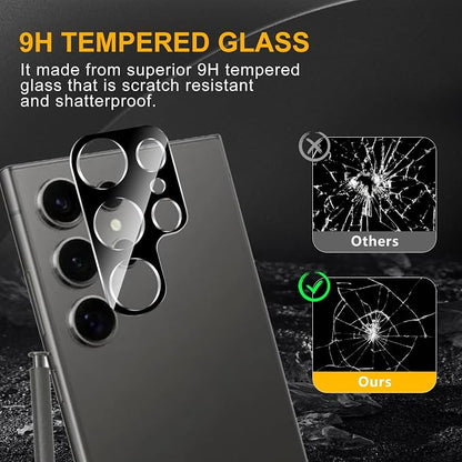 3 Pack Camera Lens Protector for Samsung Galaxy S24 Ultra, Tempered Glass - Image 7
