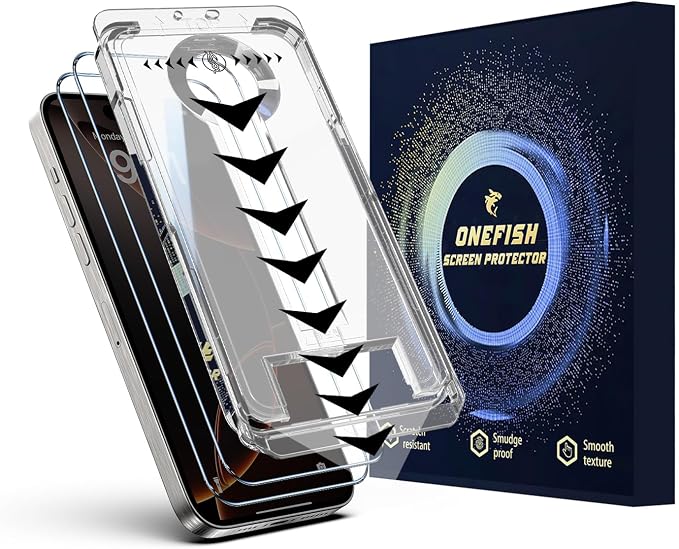 OneFish Screen Protector for Iphone 14Plus/13Pro Max, HD Clarity Tempered Glass by OneFish