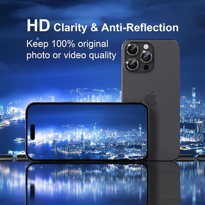 Misea Compatible for iPhone 16 Pro/iPhone 16 Pro Max Camera Lens Protector Bling - Image 4