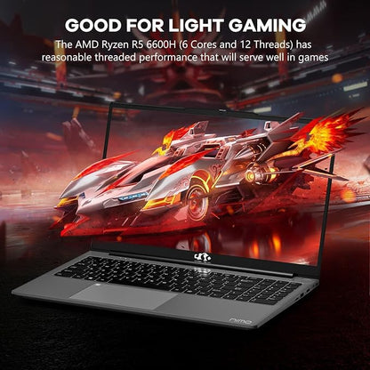 NIMO 15.6" IPS FHD-Gaming-Laptop, AMD Ryzen 5 6600H 6-Cores 660M GPU 32GB DDR5 - Image 3