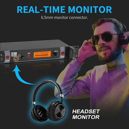 XTUGA RW2080 Wireless in Ear Monitor System 4 Bodypacks UHF IEM System - Image 2
