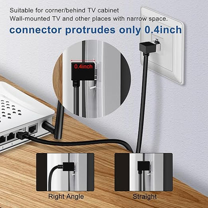 90° Downward Angled Cat 6A Ethernet Ultra Slim Cable 3.3 Feet 2Pack, Flexible - Image 6