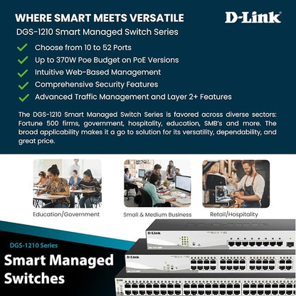 D-Link 28-Port Gigabit Smart Managed Switch | 24 GbE + 4 SFP Combo Ports | L2+ - Image 3