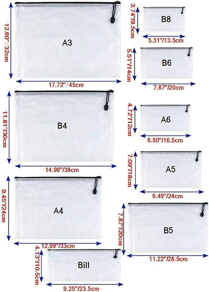 Oaimyy-B4, Plastic Mesh Zipper Pouch Document Folders Bag & Zipper-Waterproof - Image 3