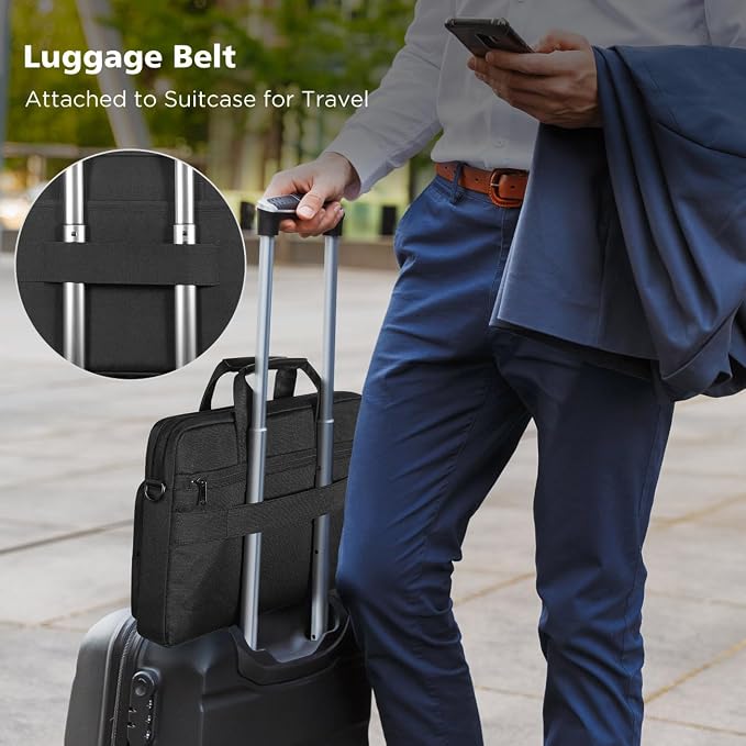 NIDOO 15.6 Inch Laptop Briefcase Shoulder Bag Sleeve - Image 6