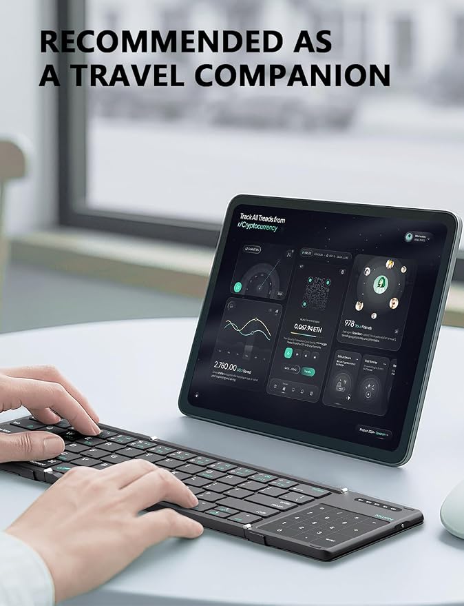 Nillkin Foldable Keyboard with Touchpad, Full Size Keys, Large Trackpad Small - Image 7